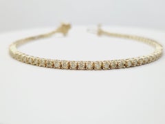 REBAJAS DE UN DÍA, pulsera tipo «tenis» con diamantes naturales a 1,90 cts, en oro amarillo de 14K