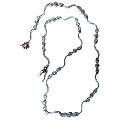 1.90 Carat Natural Diamonds Eternity Floral Wreath Diamonds Necklace 14 Karat*