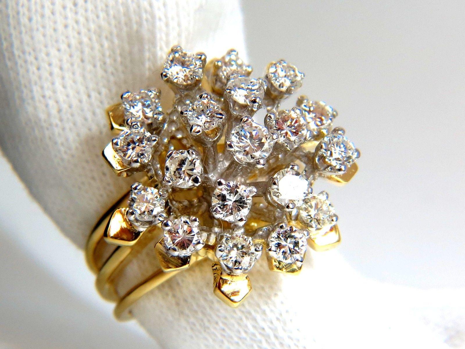 1.90 Quilates Diamantes Naturales Anillo Cocktail Flotante 14 Kilates 3D en venta 5