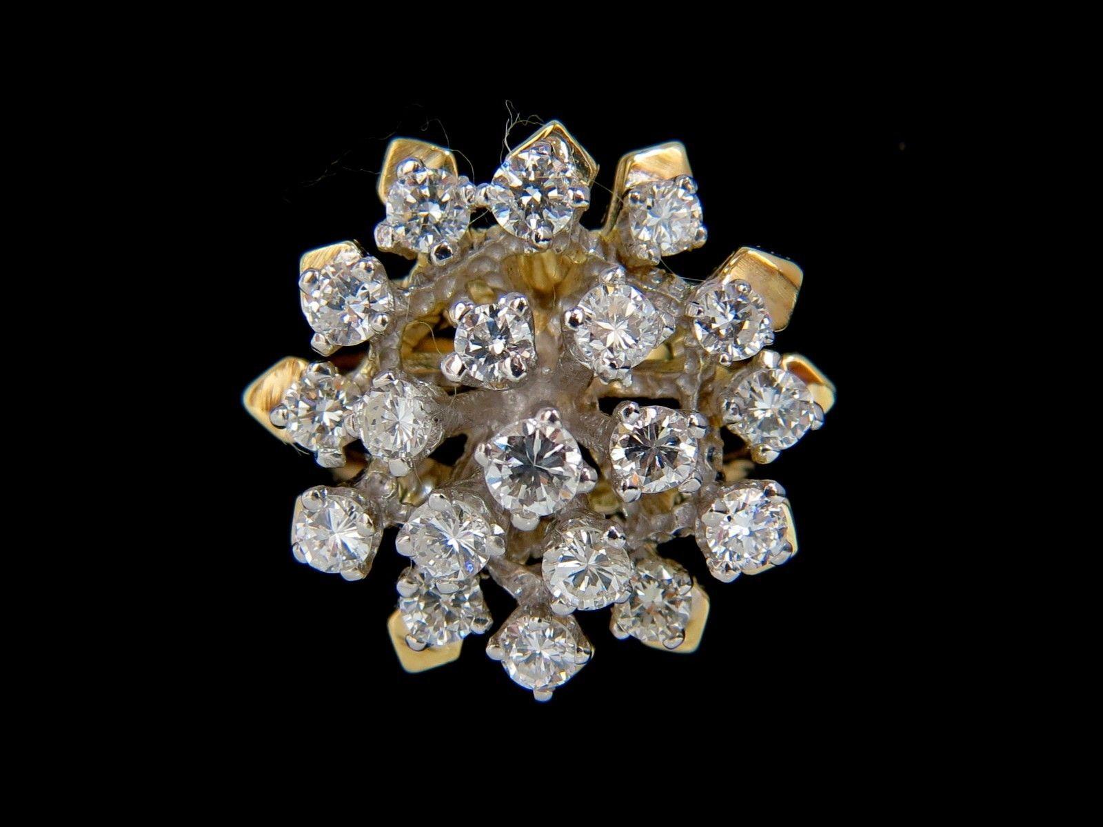 Round Cut 1.90 Carat Natural Diamonds Floating Raised Cocktail Ring 14 Karat 3D For Sale