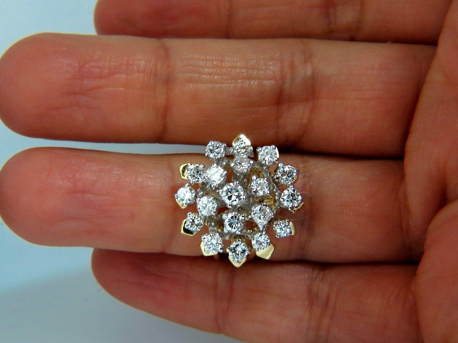 1.90 Carat Natural Diamonds Floating Raised Cocktail Ring 14 Karat 3D For Sale 2