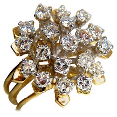 1.90 Carat Natural Diamonds Floating Raised Cocktail Ring 14 Karat 3D*