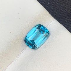 1.90 Carat Natural Light Blue Loose Zircon Ring Gem from Cambodia Cushion Shape