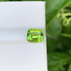 1.90 Carat Natural Loose Apple Green Peridot Cushion Cut Pakistani Gemstone