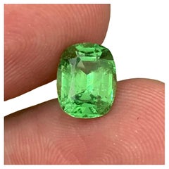 1.90 Carat Natural Loose Apple Green Tsavorite Garnet Cushion Cut Gemstone
