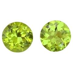 1.90 Carat Natural Loose Green Peridot Pair Round Cut Pakistani Gemstone