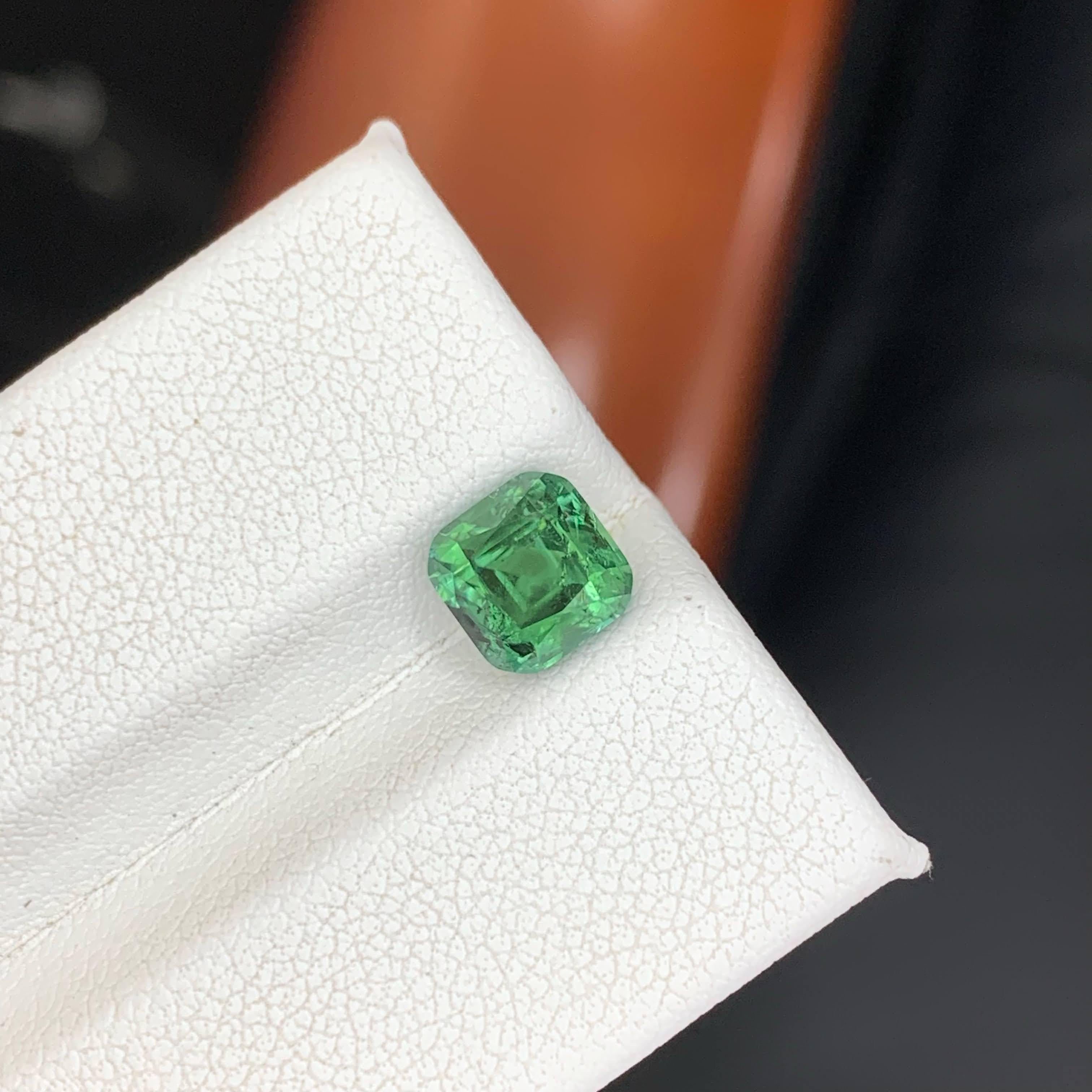 1.90 Carat Natural Loose Green Tourmaline Stone Cushion Cut Afghan Gemstone in vendita 4