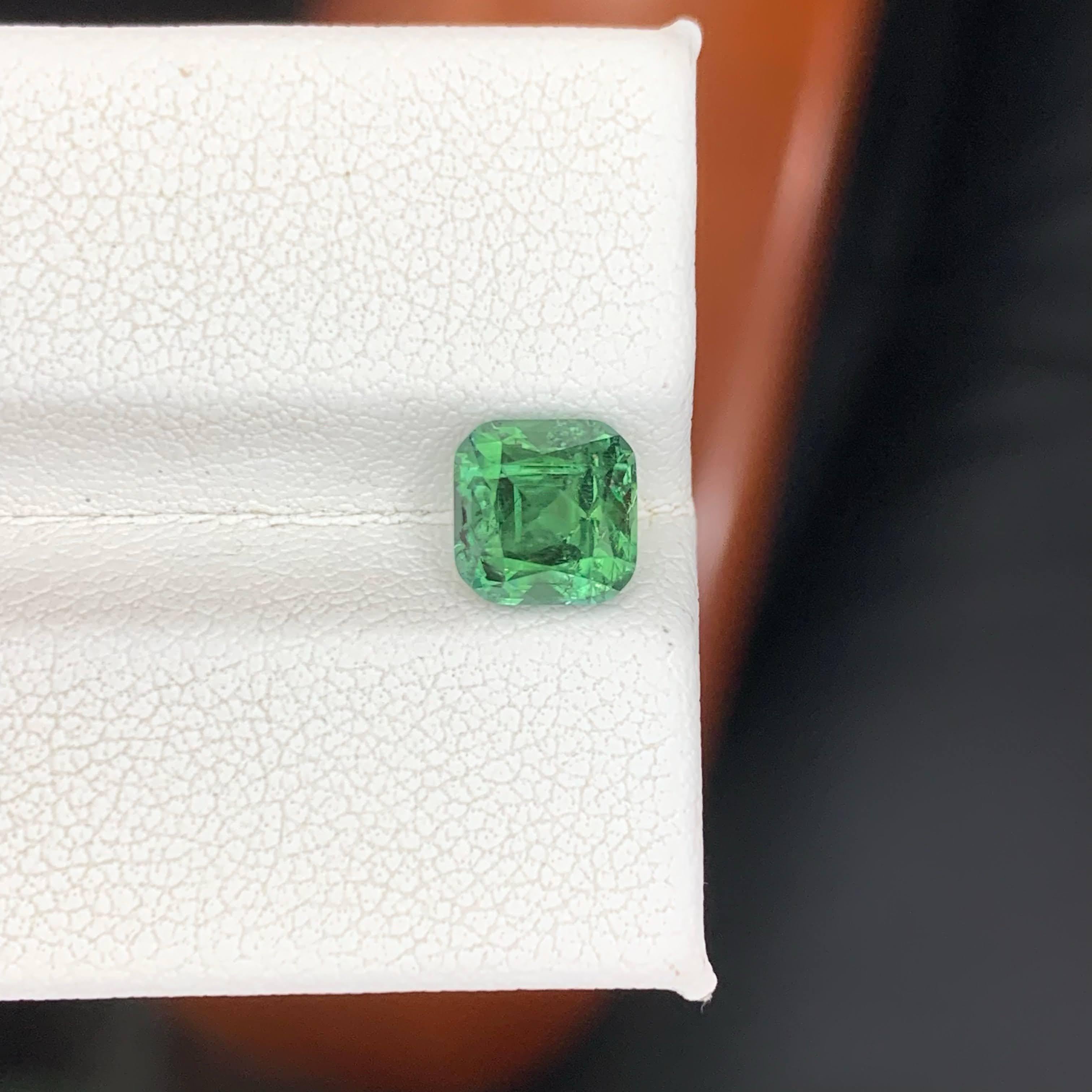 1.90 Carat Natural Loose Green Tourmaline Stone Cushion Cut Afghan Gemstone in vendita 3