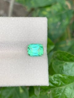 1.90 Carat Natural Loose Mint Green Tourmaline Stone Cushion Cut Afghan Gemstone