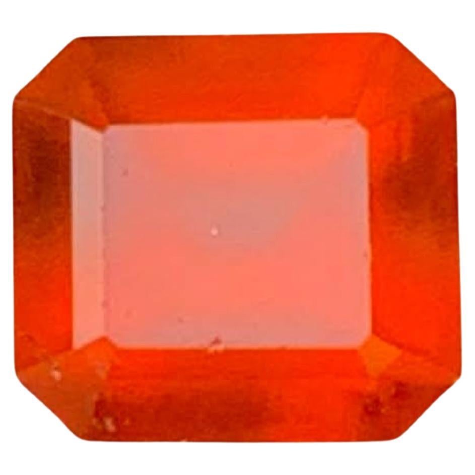 1.90 Carat Natural Loose Orange Hessonite Garnet Emerald Cut African Gemstone