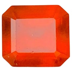 1.90 Carat Natural Loose Orange Hessonite Garnet Emerald Cut African Gemstone