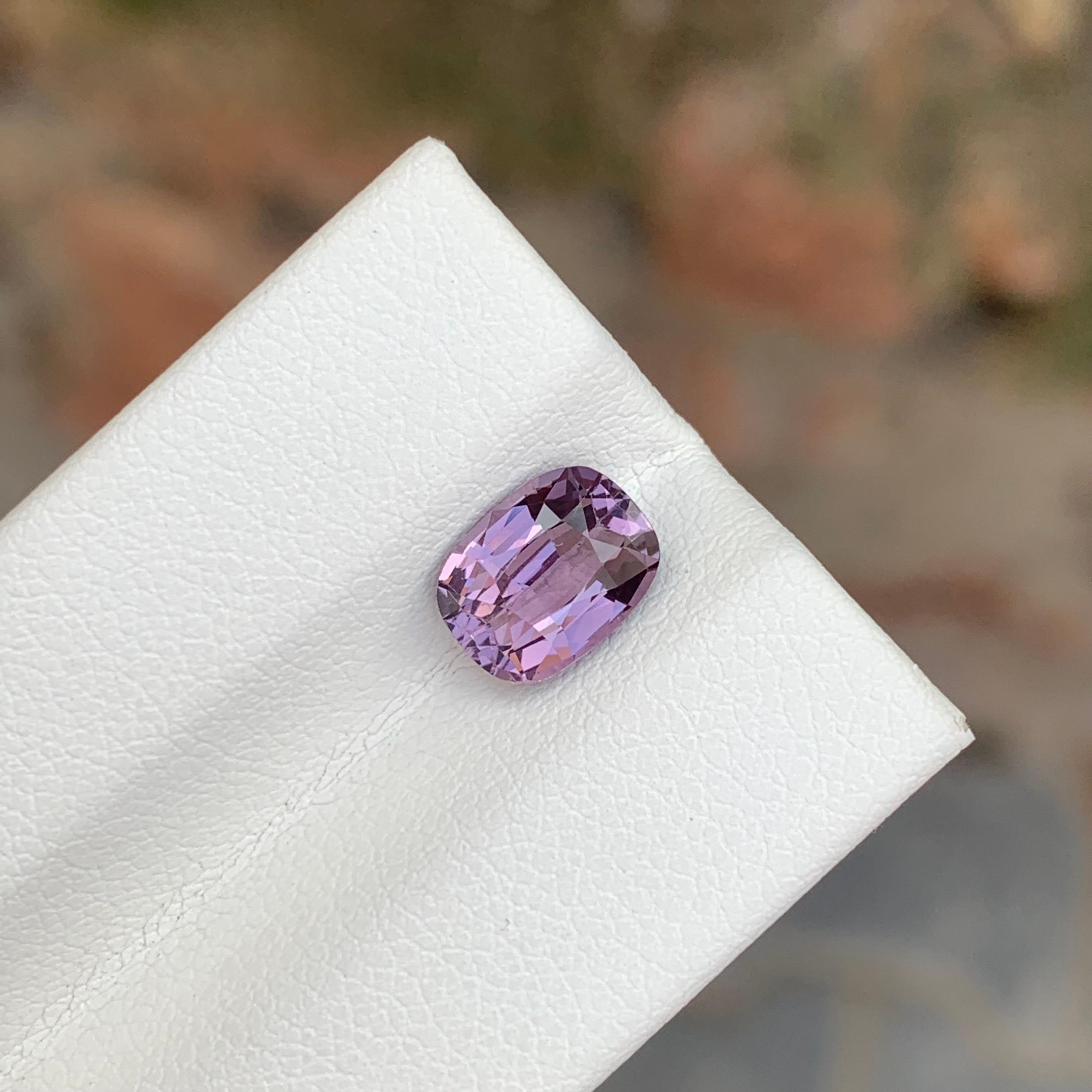 Arts and Crafts 1.90 Carat Natural Loose Purplish Pink Spinel From Myanmar Mine For Sale