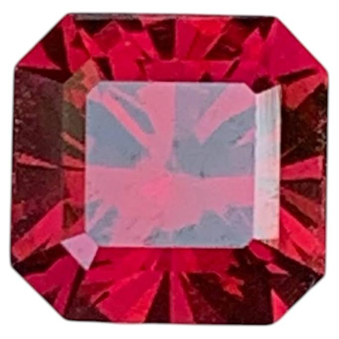 1.90 Carat Natural Loose Red Garnet Stone Asscher Fancy Cut Tanzanian Gemstone