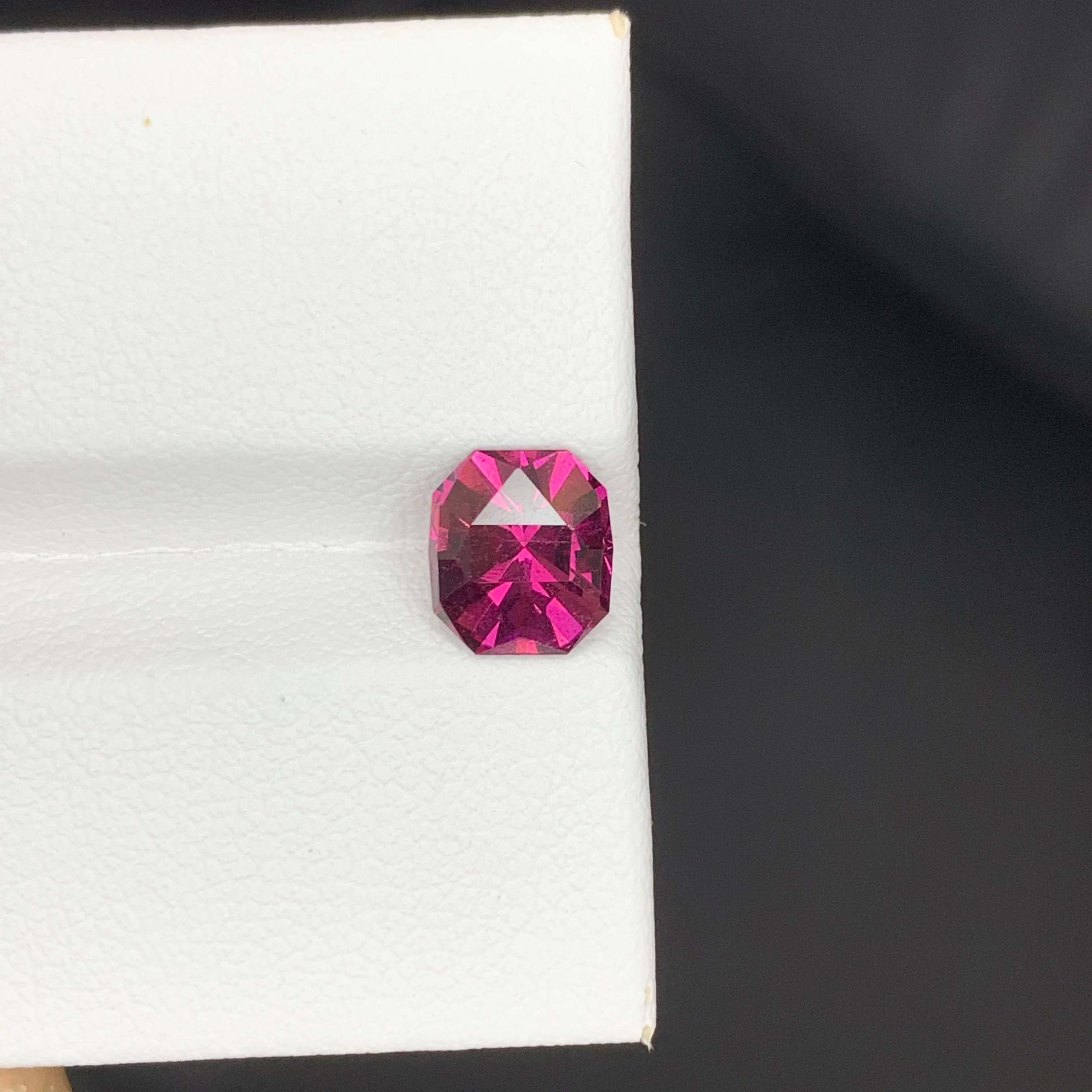 1.90 Carat Natural Loose Reddish Pink Garnet Stone Custom Cut African Gemstone For Sale 4