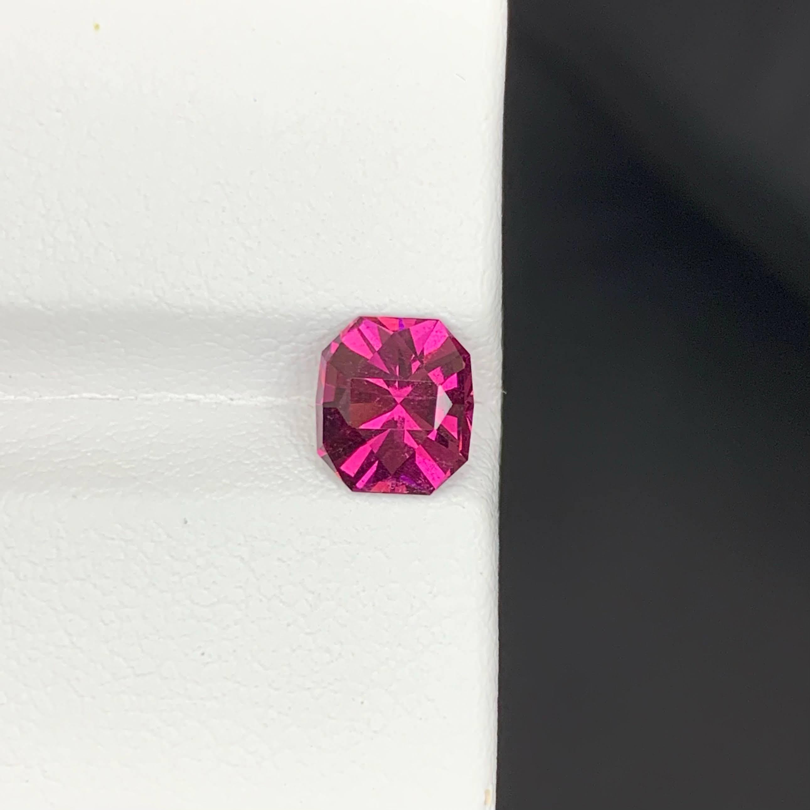Weight 1.90 carat 
Dimensions 7.3x6.5x4.8mm
Treatment None 
Origin Africa 
Clarity VVS 
Shape Cut Cushion Precision 




This vibrant 1.90 carat Natural Reddish Pink Garnet is a beautifully crafted gemstone sourced from Africa, known for producing