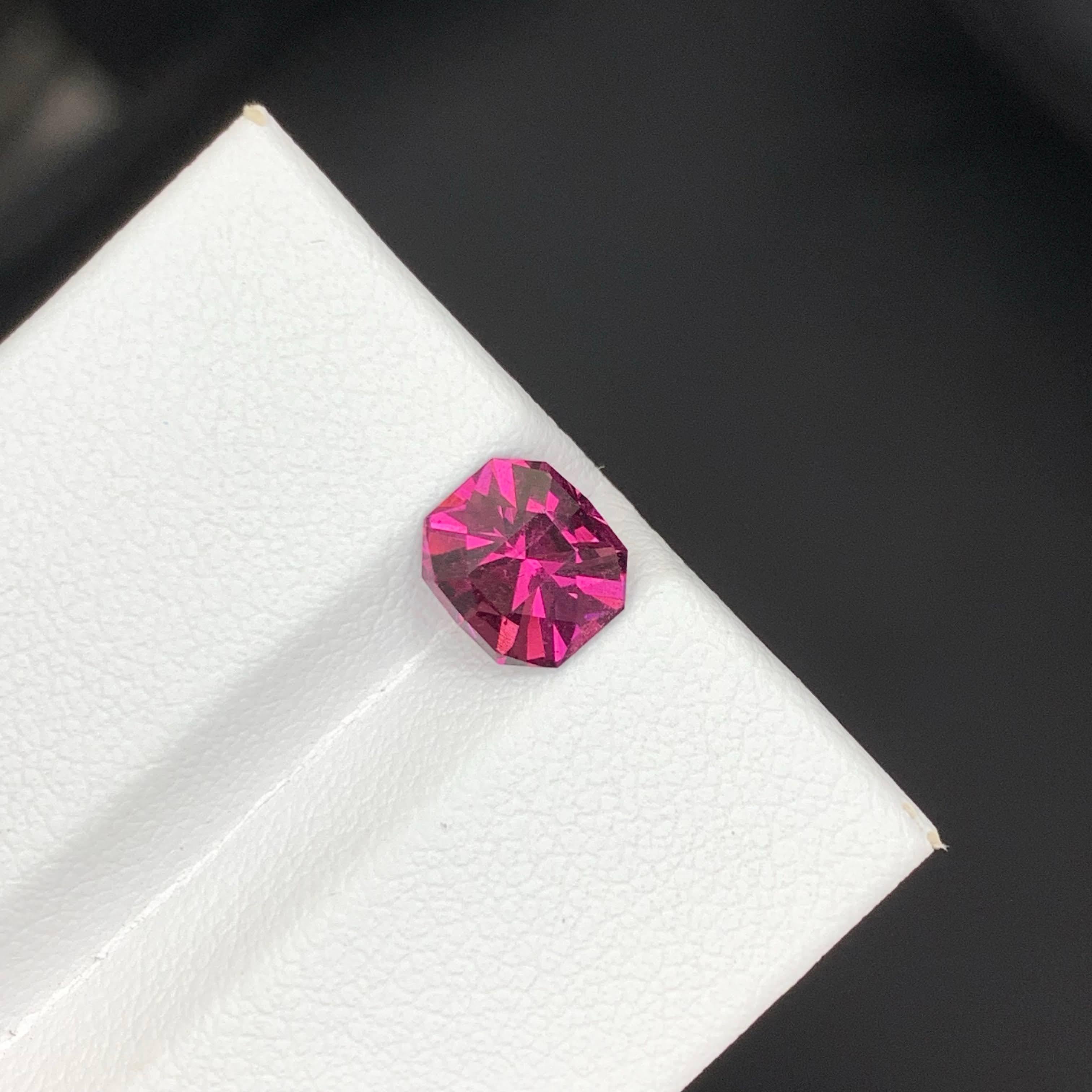 Women's or Men's 1.90 Carat Natural Loose Reddish Pink Garnet Stone Custom Cut African Gemstone For Sale