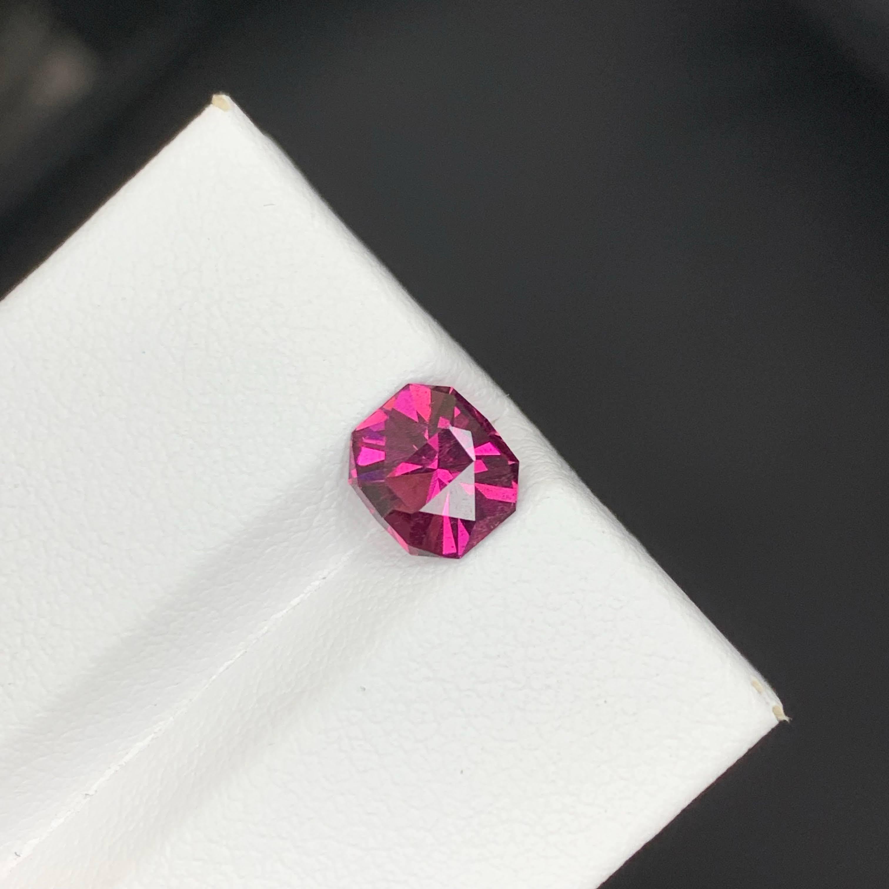 1.90 Carat Natural Loose Reddish Pink Garnet Stone Custom Cut African Gemstone For Sale 1