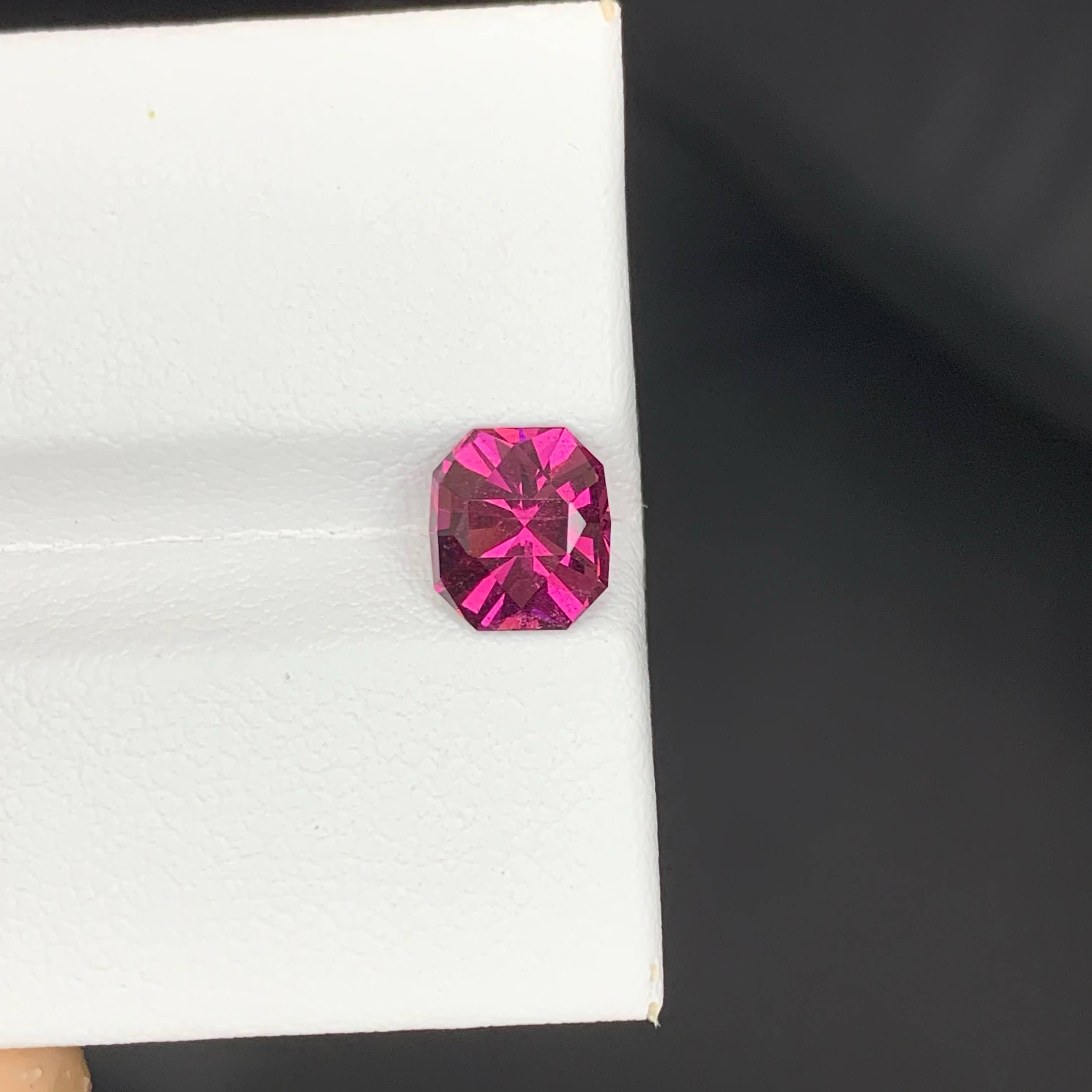 1.90 Carat Natural Loose Reddish Pink Garnet Stone Custom Cut African Gemstone For Sale 2