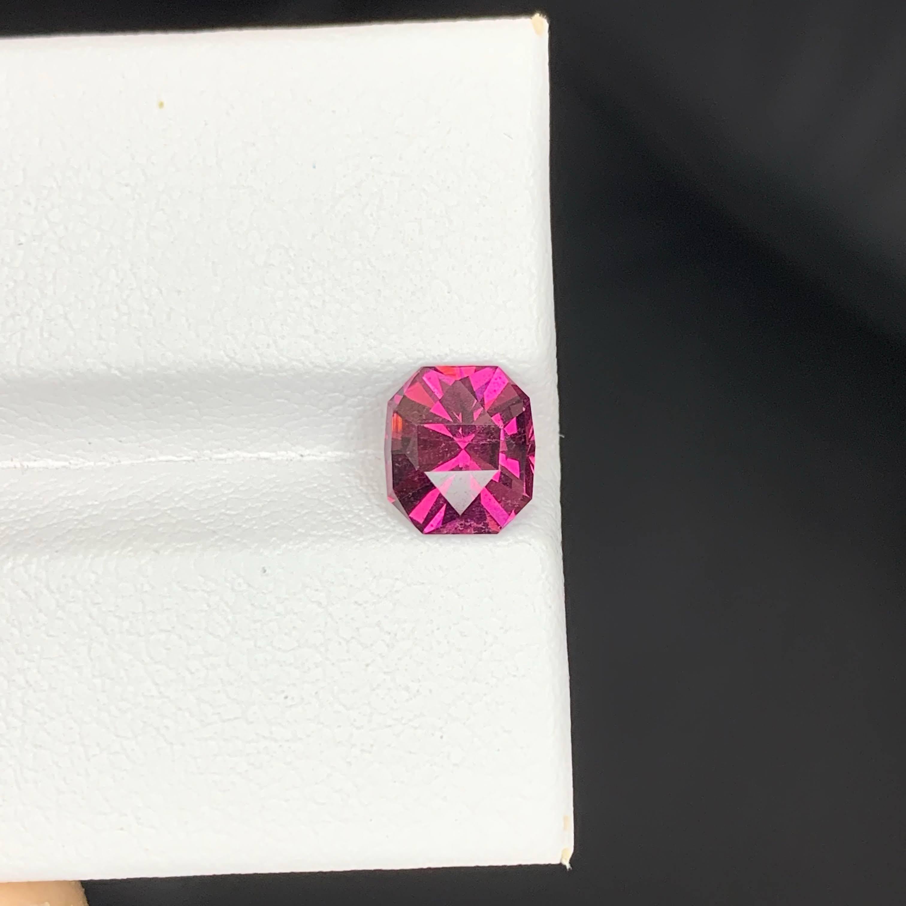 1.90 Carat Natural Loose Reddish Pink Garnet Stone Custom Cut African Gemstone For Sale 3