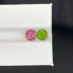 1,90 carati di tormalina naturale sciolta di colore inverso, coppia di gemme afghane di taglio rotondo