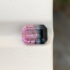 1.90 Carat Natural Loose Tri Colour Tourmaline Emerald Shape Gemstone For Ring