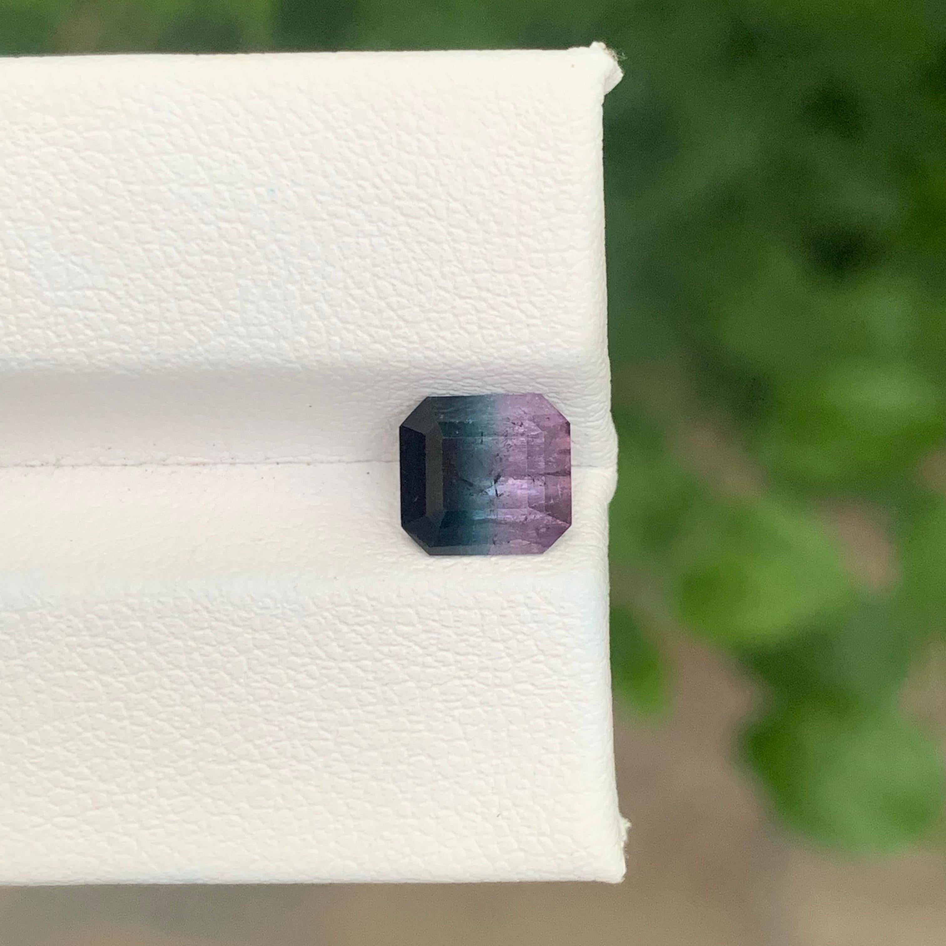 1,90 Karat natürlicher loser dreifarbiger Turmalin in Achteckform Edelstein im Angebot 5
