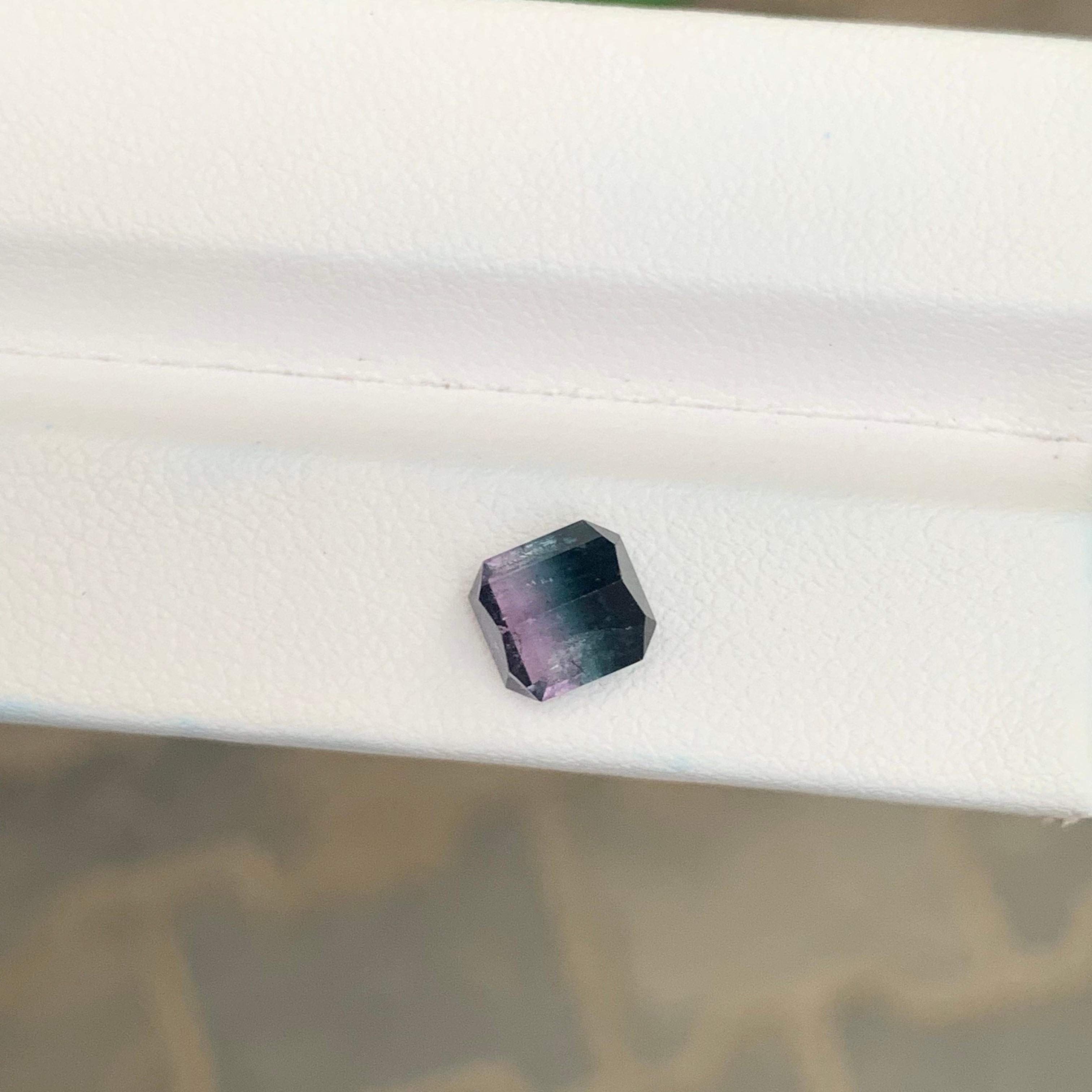 1,90 Karat natürlicher loser dreifarbiger Turmalin in Achteckform Edelstein im Angebot 2