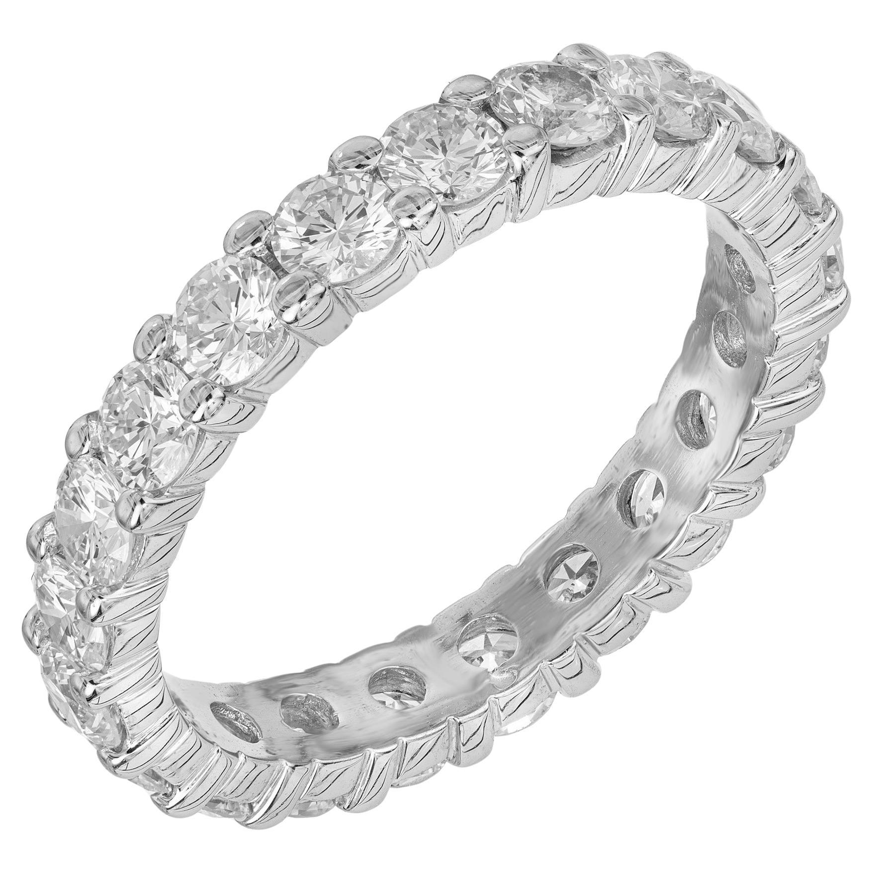 1.90 Carat Round Diamond Platinum Eternity Wedding Band Ring