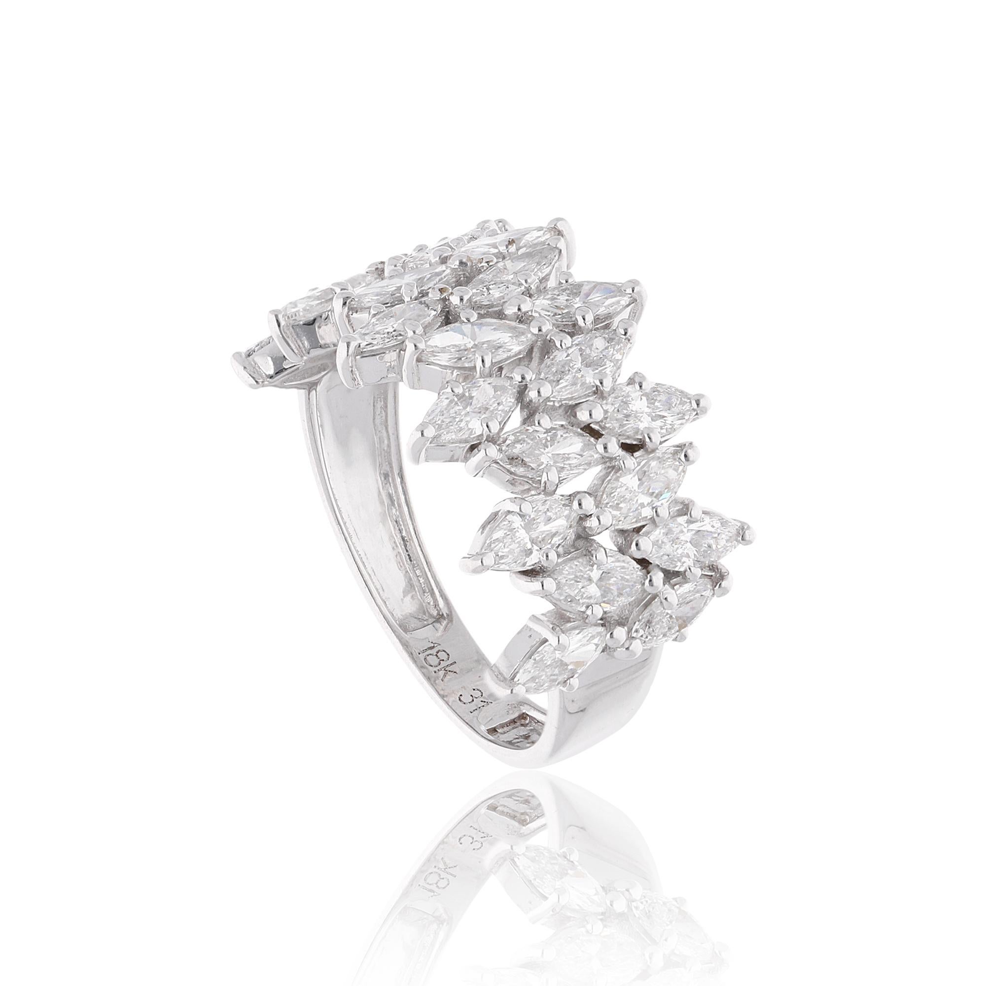1,90 quilates SI Claridad HI Color Anillo de diamantes marquesa Joyas de oro blanco de 18 quilates Moderno en venta