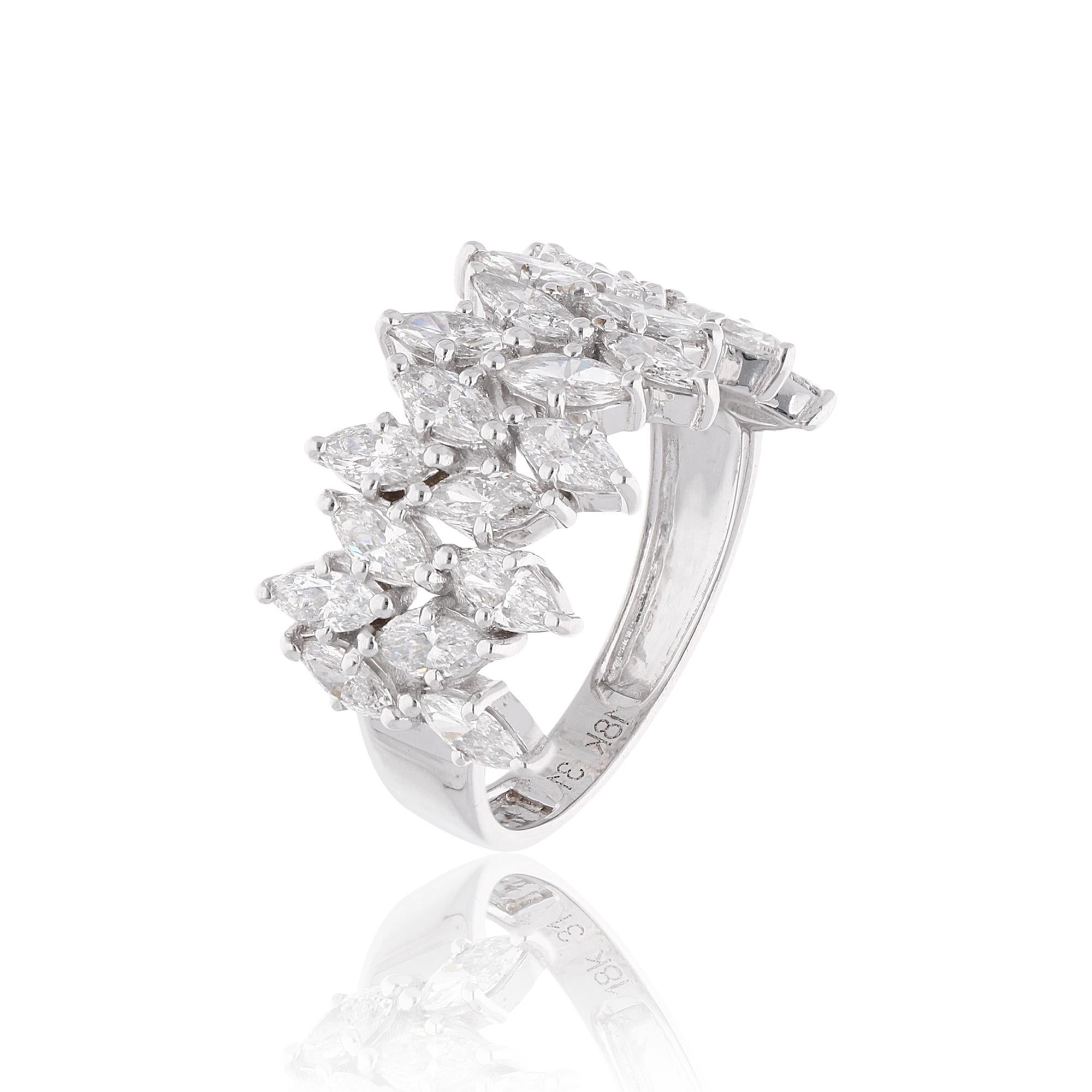 De las mujeres 1,90 quilates SI Claridad HI Color Anillo de diamantes marquesa Joyas de oro blanco de 18 quilates en venta