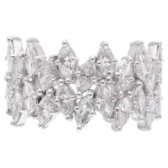 1.90 Carat SI Clarity HI Color Marquise Diamond Ring 18 Karat White Gold Jewelry