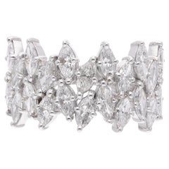 1.90 Carat SI Clarity HI Color Marquise Diamond Ring 18 Karat White Gold Jewelry
