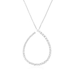 1.90 Carat SI/H Color Diamond Teardrop Pendant Necklace 14k White Gold