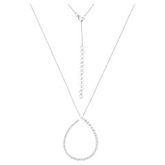 1.90 Carat SI/H Color Diamond Teardrop Pendant Necklace 14k White Gold
