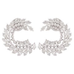 1,90 Karat SI/HI Birnenförmige Diamant-Blatt-Design-Ohrringe aus 18 Karat Weißgold