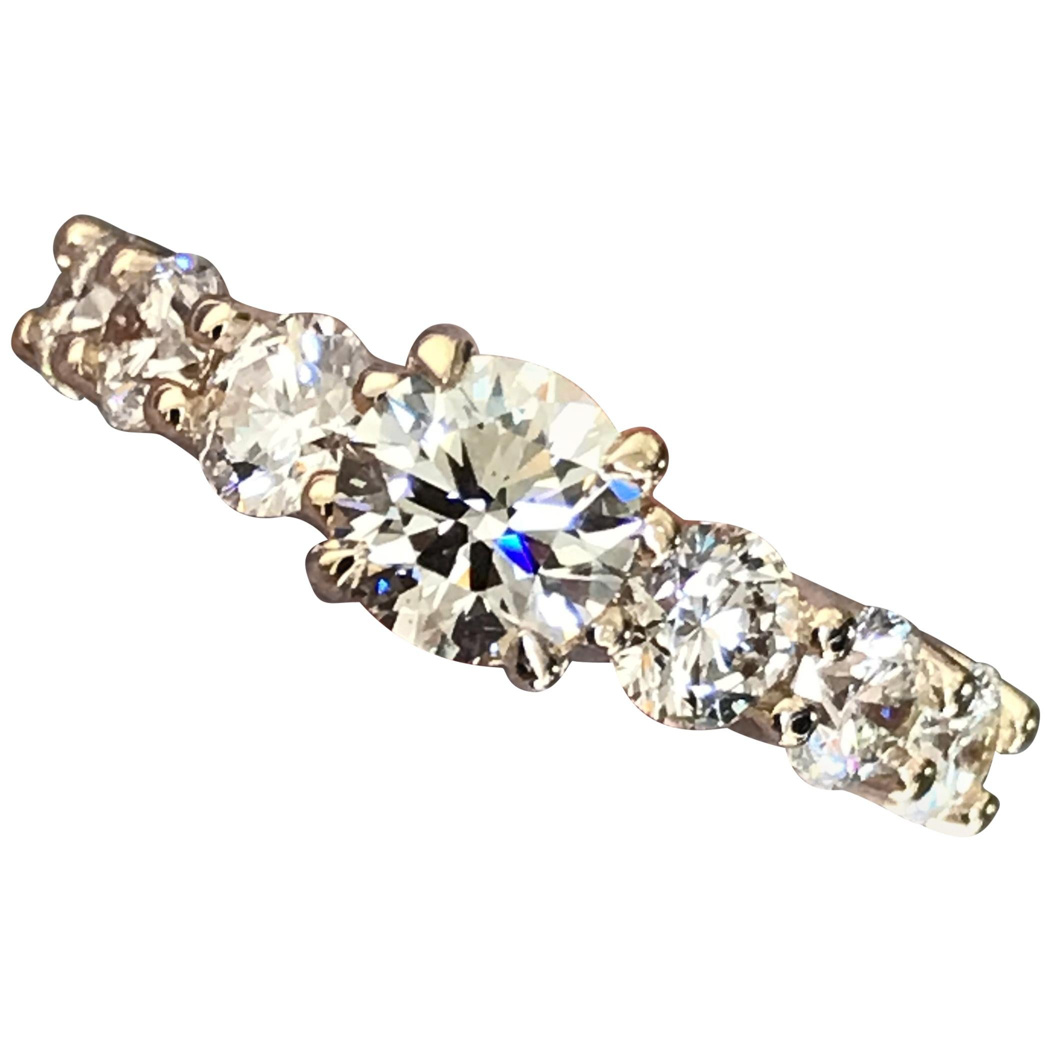 1.90 Carat TW Round Diamond Engagement Ring 14 Karat, Ben Dannie
