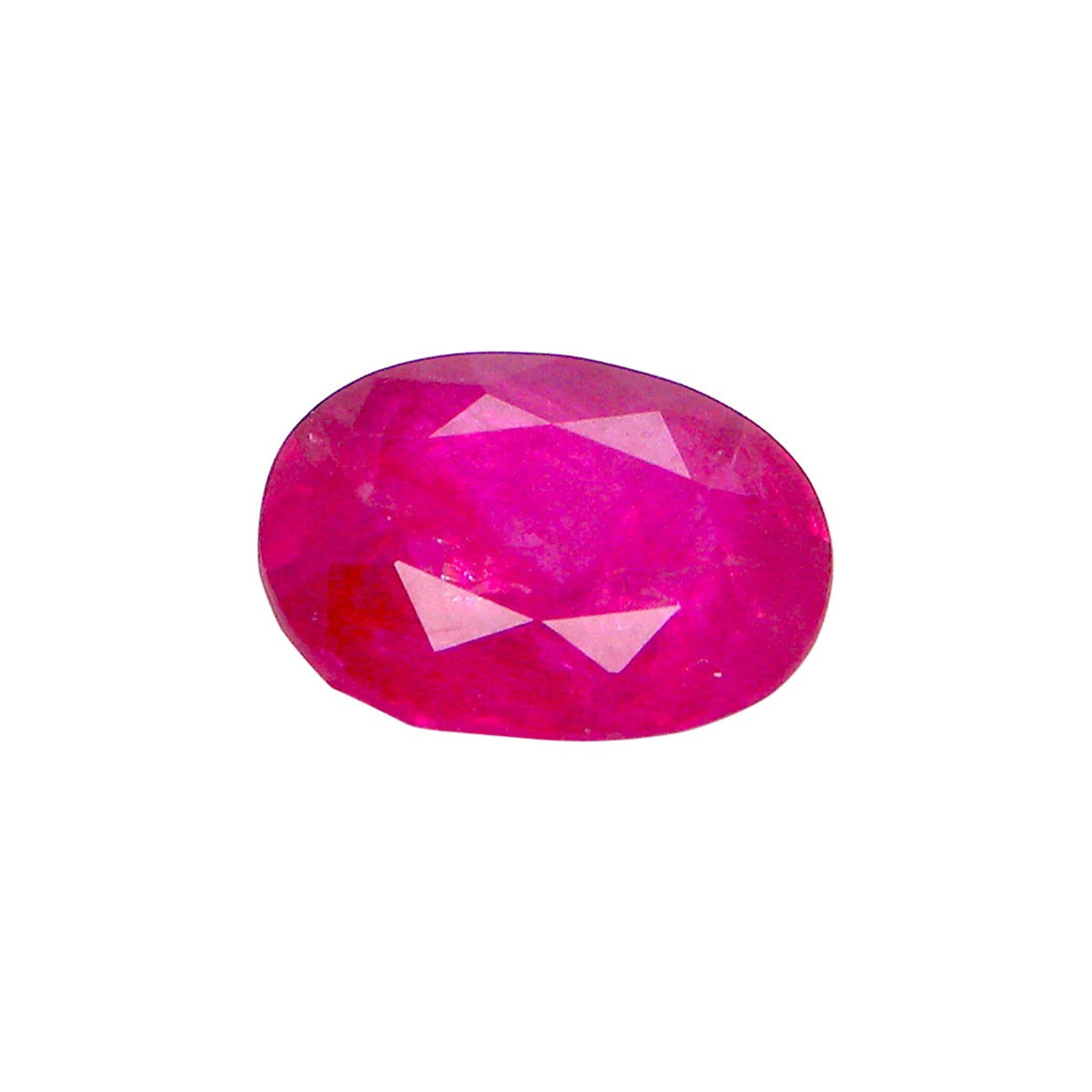 1.90 Carat Unheated Oval-Cut Burmese Pinkish-Red Ruby For Sale