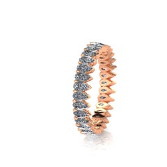 1.90 Carat White Pear Cut Diamonds Eternity Band 18 Karat Rose Gold