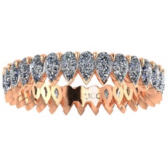 Anillo de eternidad de diamantes blancos talla pera de 1,90 quilates y oro rosa de 18 quilates