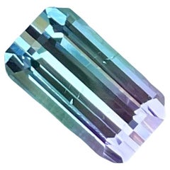 1.90 Carats Bi color Loose Tourmaline Stone Emerald Cut Natural Afghani Gemstone