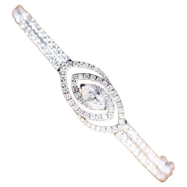 1.90 Carats Diamonds 18K Gold Modern Bracelet