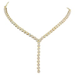 1.90 Carats F/VS1 Round Brilliant Diamonds Bezel Tennis Necklace 14K Yellow Gold