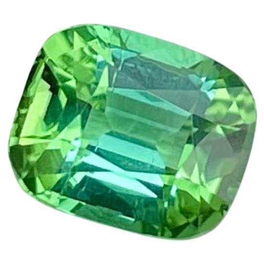 1.90 carats Greenish Blue Tourmaline Step Cushion Cut Natural Afghani Gemstone For Sale