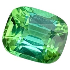 1.90 carats Greenish Blue Tourmaline Step Cushion Cut Natural Afghani Gemstone