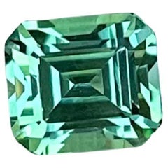 1.90 Carats Mint Green Tourmaline Stone Emerald Cut Afghanistan Gemstone