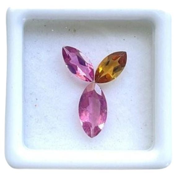 1.90 Carats Mix Matched Tourmaline Pair, Pink Tourmaline Marquise Cut Stones For Sale
