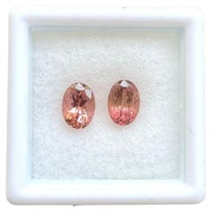 1.90 Carats Tourmaline Match Pair, Tourmaline Peach Faceted Ovals Cut