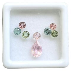 1.90 Carats Tourmaline Mix Matched Pair, Mix Color Tourmaline Pear and Round