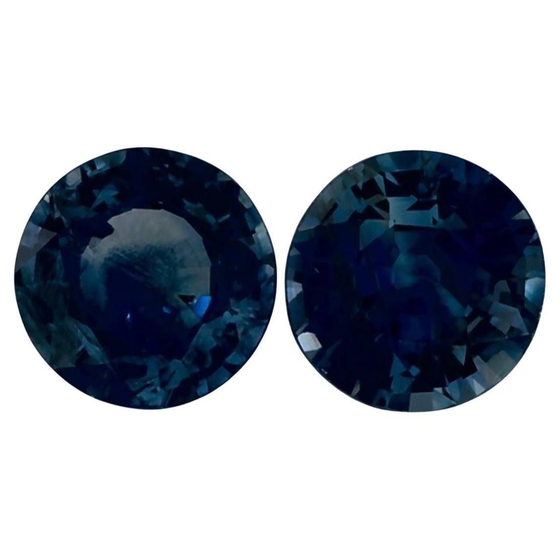 1.90 Ct Blue Sapphire Round Loose Gemstone