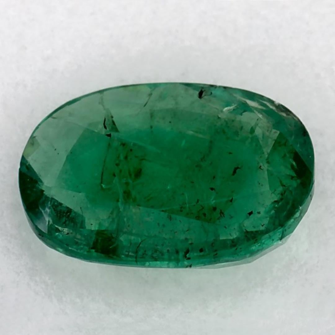 1.90 Ct Emerald Oval Loose Gemstone In New Condition For Sale In Fort Lee, NJ